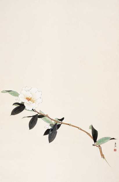 陈东阳 山茶花 立轴